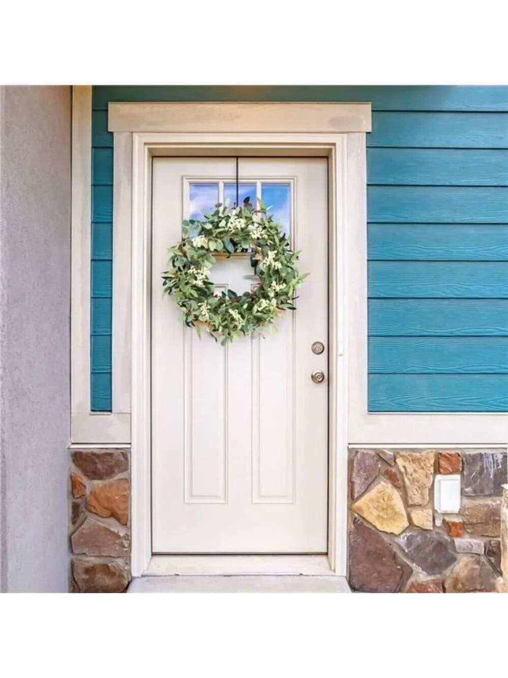 Eucalyptus Wreath 20 Inch Green Front Door Decor Spring Summer Fall All Season